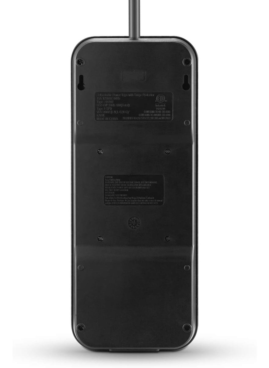 KMC KMC 12Outlet Surge Protector Power Strip with 8 USB Charging Ports 5V10A 2500J6Foot Cord  - Image 2