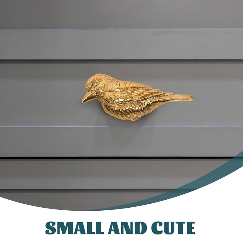 Vintage Brass Bird Drawer Knob Cabinet Handle Ergonomic Grip Animal Design - Image 5