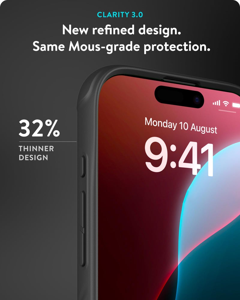 Mous for iPhone 16 Pro Max Clear Case MagSafe Compatible - Clarity 3.0 - Protective Scratch Resistant Crystal Clear & Slim Design - Image 2