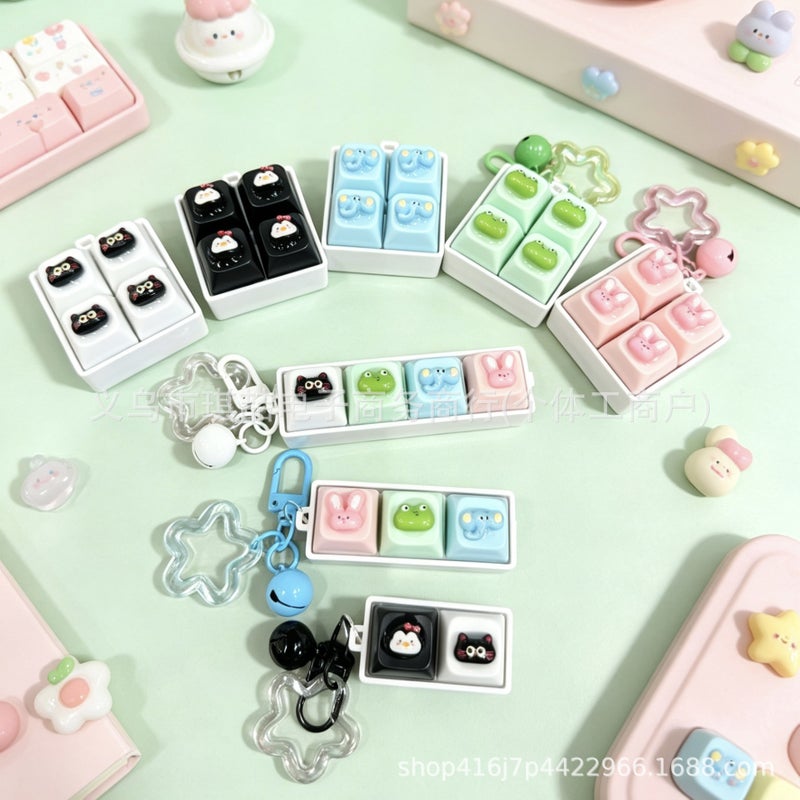 Keyzonic Cute Stress Relief Push Bubble Fidget Keychain Toy - Image 1