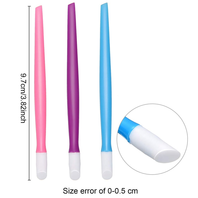 BBTO 30 Pcs Rubber Cuticle Pusher Silicone Cuticle Pusher Small Plastic Handle Tipped Sticks Mini Nail Cleaner Colored Nail Art Tool for Men and Women(Assorted Colors) - Image 2