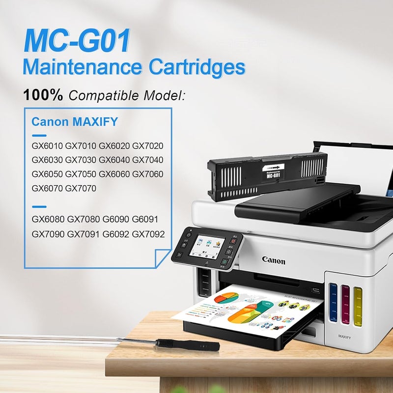YOUEXPERT MC-G01 Waste Ink Tank Compatible for Canon MC-G01 Maintenance Cartridge for Canon MAXIFY GX7020 and GX6020 Inkjet Printers, 1 Pcs - Image 2