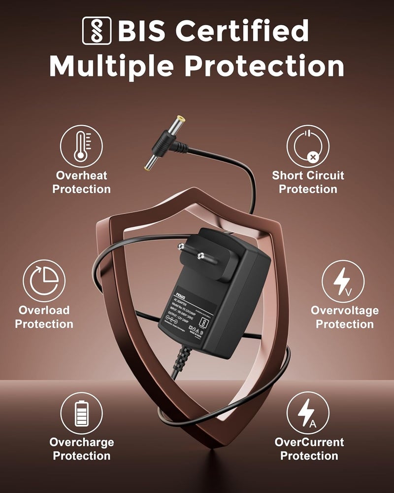 FEDUS محول طاقة تيار مستمر 12 فولت 1 أمبير، 12 فولت 1A SMPS لشاشات LCD، التلفاز، أضواء شريط LED، كاميرات CCTV، صندوق الإعداد، النطاق العريض، أجهزة التوجيه، DVR، NVR، إدخال AC 100-240V، إخراج DC 12 فولت 1 أمبير - Image 5