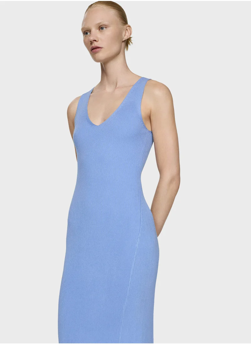 MANGO V-Neck Dress