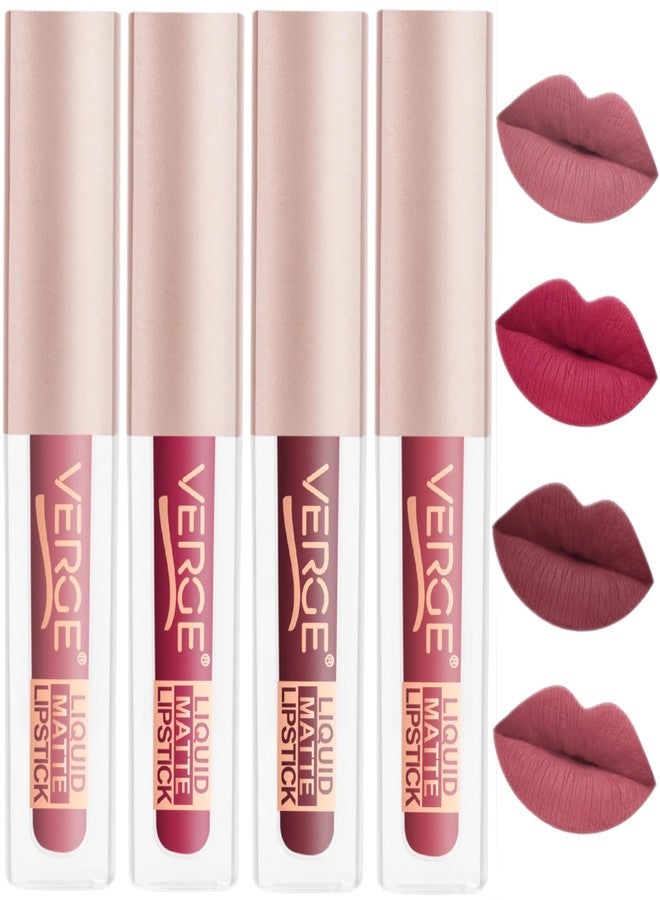 VERGE LIP SHOTS LONG WEAR NON TRANSFER WATERPROOF LIQUID LIPCOLOR WITH MATTE FINSH (PACK OF 4) Chillin - Image 1