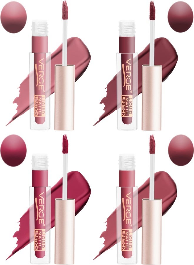 VERGE LIP SHOTS LONG WEAR NON TRANSFER WATERPROOF LIQUID LIPCOLOR WITH MATTE FINSH (PACK OF 4) Chillin - Image 2