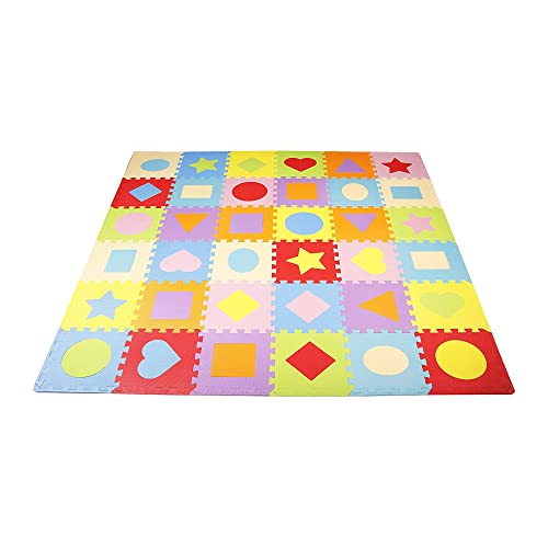 BalanceFrom 36Pack 12x12 Inches EVA Interlocking Foam Play Tile Mat Multicolored 04Inch Thick NonSlip Puzzle Flooring for 36 Square Feet in Playroom Nursery or Playpen at Home - Image 1