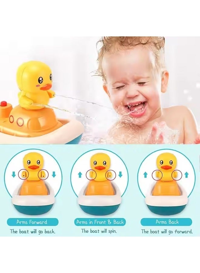 طقم ألعاب استحمام للأطفال، رأس دش كهربائي للبط مع 3 بطة رذاذ ماء، لعبة استحمام عائمة ومرشة مضحكة للحمام، ألعاب دش عائمة برش الماء هدية للأولاد والبنات - Image 5