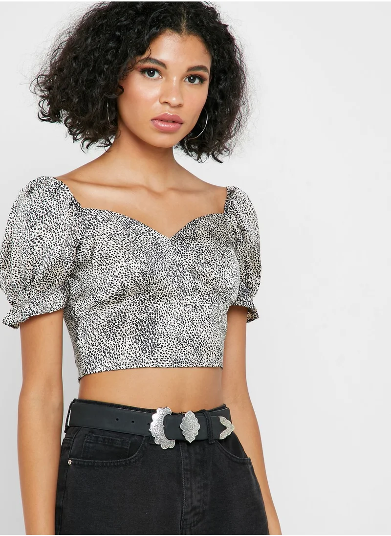 Ginger Leopard Print Crop Top