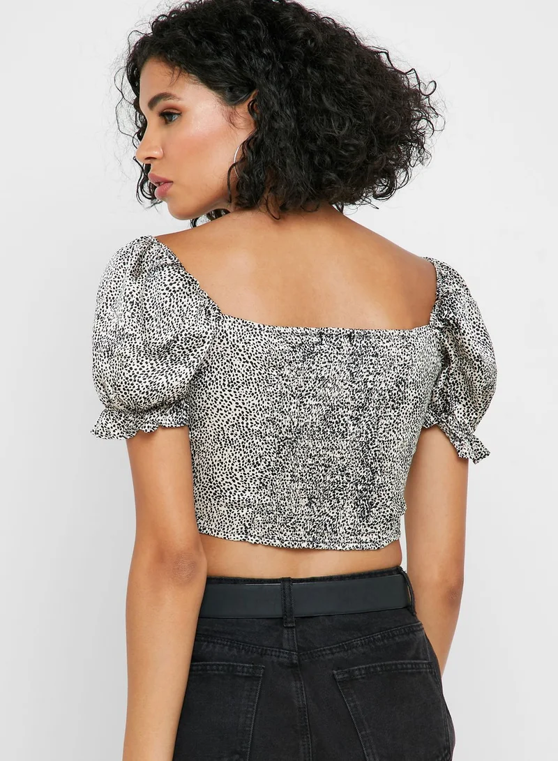 Ginger Leopard Print Crop Top