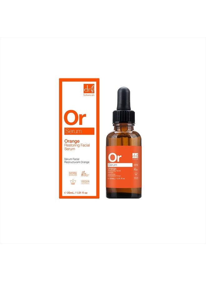 DR BOTANICALS Orange Restoring Facial Serum. Rejuvenating, Hydrating Facial Serum. Vegan, Gluten and Cruelty Free 1.01 Fl Oz - Image 1