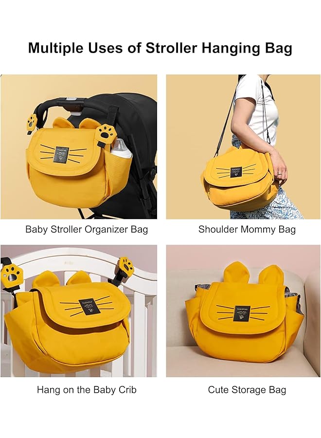 إيروريكس حقيبة حفاضات عربة الأطفال مياو باللون الأسود - Image 3