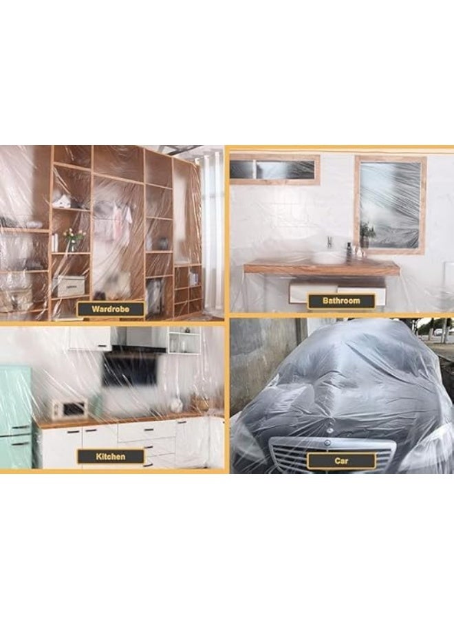 Pre-Masking Film with Tape – 2M x 20M Assorted Masking Paper Roll, Dust and Paint Protection Sheet for Car, Furniture, Carpet, Floor, and Home Renovation Projects - Image 2