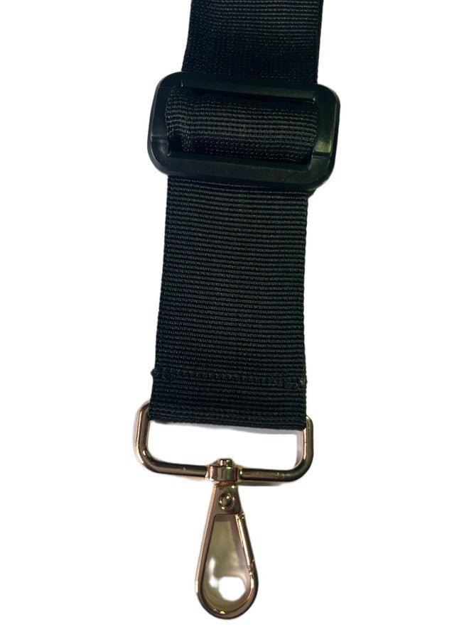BASRI Durable Wide Strap, Bag Shoulder Strap, Adjustable Bag Shoulder Strap, Single-Shoulder Bag, Women's Crossbody Bag, Nylon Strap (Black, 1.5 INCH) - Image 3