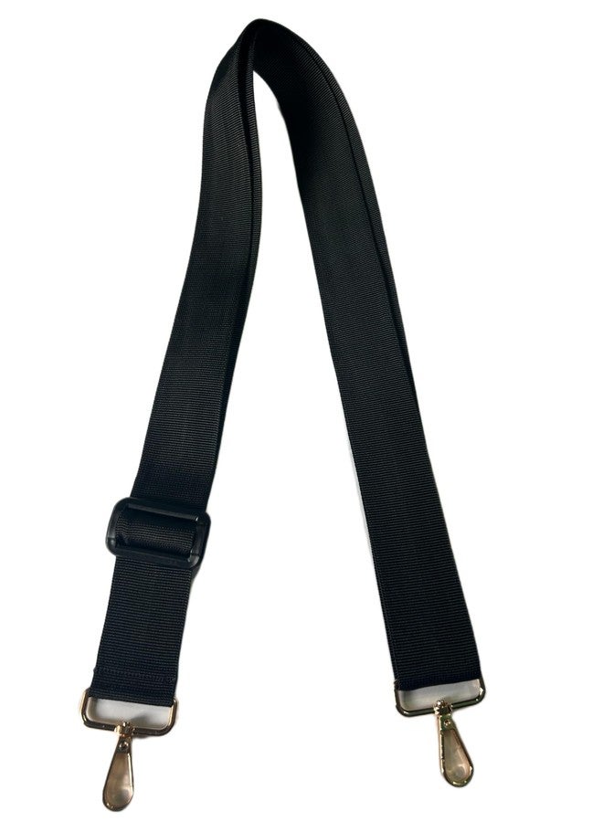 BASRI Durable Wide Strap, Bag Shoulder Strap, Adjustable Bag Shoulder Strap, Single-Shoulder Bag, Women's Crossbody Bag, Nylon Strap (Black, 1.5 INCH) - Image 2