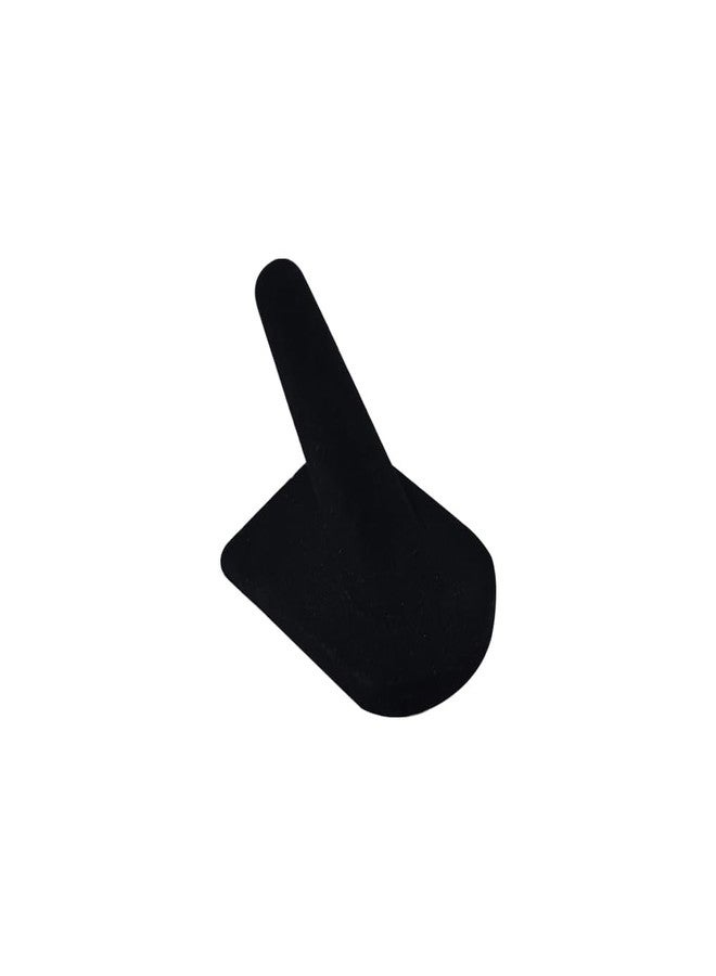 JVX Black Velvet Jewelry Holder Finger Ring Display Stand 2" x 2" x 2" Inches - Image 1