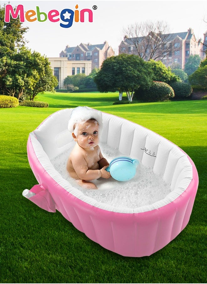 MEBEGIN 98*65*28cm Inflatable Bathing Tub with Side Pocket, Inflatable Baby Bathtub, Safe Travel Bathtub, Kids Swimming Pool, Foldable Shower Basin, Crafted with High-quality Materials  - Image 2