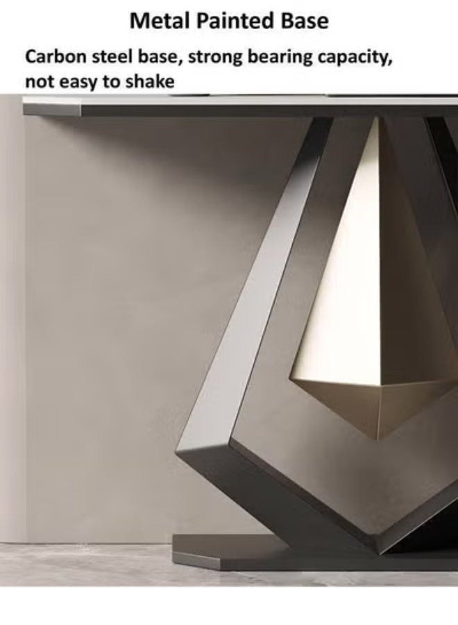 fashionhome Luxury Modern Console Table with Marble Look Top and Artistic Geometric Metal Base – Contemporary Entryway Table for Hallway, Living Room, Foyer or Sofa Back, Stylish Decorative Accent Furniture 87 x 35 x 80 cm. - Image 5