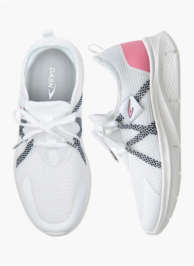Dash Logo Detail Sports Shoes with Lace-Up Closure
