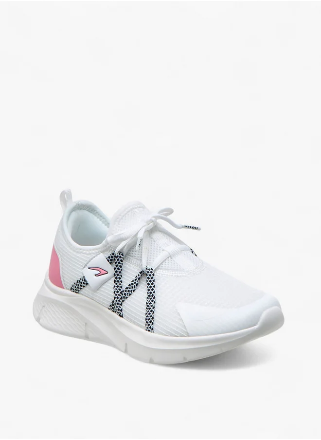 Dash Logo Detail Sports Shoes with Lace-Up Closure