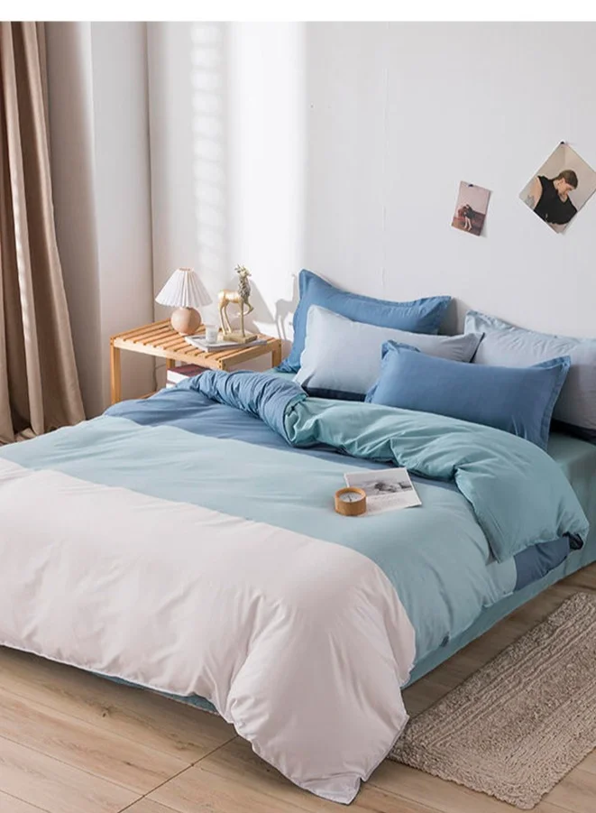 Sharpdo 4Piece Bed Sheet Set Polyester Soft Quilt Cover With 1Quilt Cover 200x230 cm 1 Flat Sheet and 2 Pillowcases