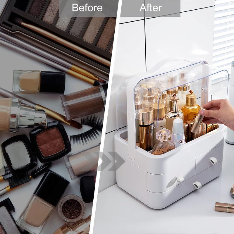 Foniros Makeup Organiser Storage Drawers, Cosmetic Organisers Acrylic, Skincare Organiser Beauty Caddy Storage Box - Image 3