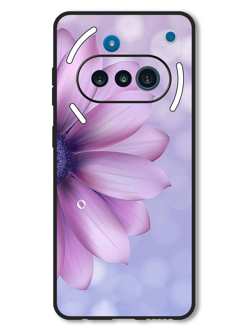 Theodor Case Compatible with Nothing Phone 3a Protection Shockproof Bumper Cover Purple Flower - Image 1
