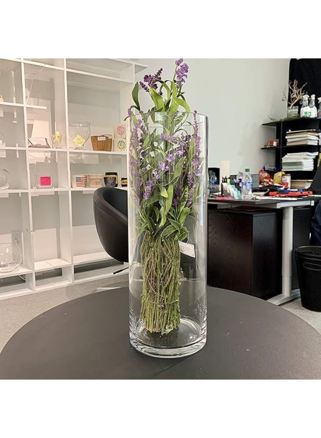 WGVI WGV Cylinder Vase, Width 6", Height 16", Clear Glass Container Terrarium Candle Holder for Wedding Centerpiece, Party Event, Home Office Decor, 1 Piece - Image 3