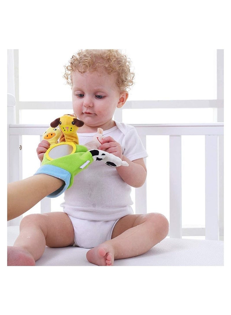 Hand Finger Plush Puppets Glove, Animal Finger Puppet for Children Early Education Toys for New Born Baby （for  2 hands）  - Image 4