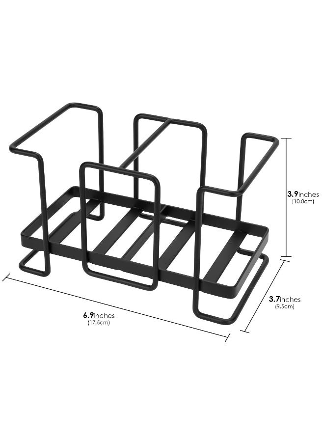 "Bathroom Cup Dispenser, Metal Disposable Paper Cup Holder, Paper Cup Lid Sleeve Holder Countertop Coffee Condiment Organizer Paper Cup Storage for Home Office (Large, Black) " - Image 2