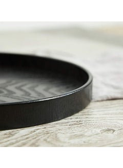 OMEVE 27cm Round Solid Coffee Wood Serving Tray - Black, for Tea, Food & Drinks in Hotels, Restaurants, Coffee Shops  - Image 5