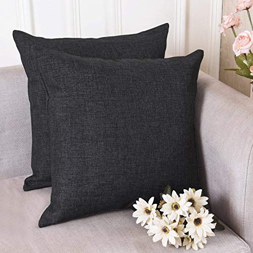 Khooti Jute Cushion Cover, Throw Pillow Cover for Couches, Chairs, Sofas, Beds, Coffee Tables, Living Rooms, Bedrooms, Modern Boho Design, 30x30 Inch | Dark Grey | Set of 5 - Image 4