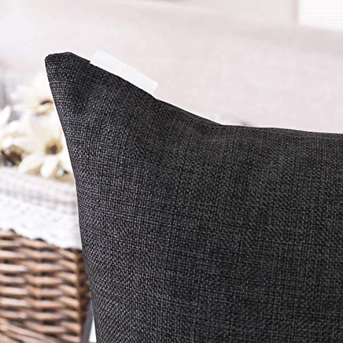 Khooti Jute Cushion Cover, Throw Pillow Cover for Couches, Chairs, Sofas, Beds, Coffee Tables, Living Rooms, Bedrooms, Modern Boho Design, 30x30 Inch | Dark Grey | Set of 5 - Image 2
