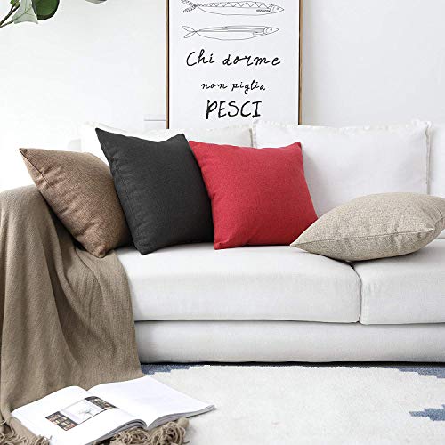 Khooti Jute Cushion Cover, Throw Pillow Cover for Couches, Chairs, Sofas, Beds, Coffee Tables, Living Rooms, Bedrooms, Modern Boho Design, 30x30 Inch | Dark Grey | Set of 5 - Image 5