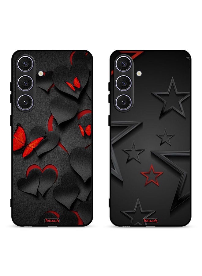 Tolwak Two Cases For Samsung Galaxy S23 FE 5G Protective Covers Butterfly and Star - Image 1