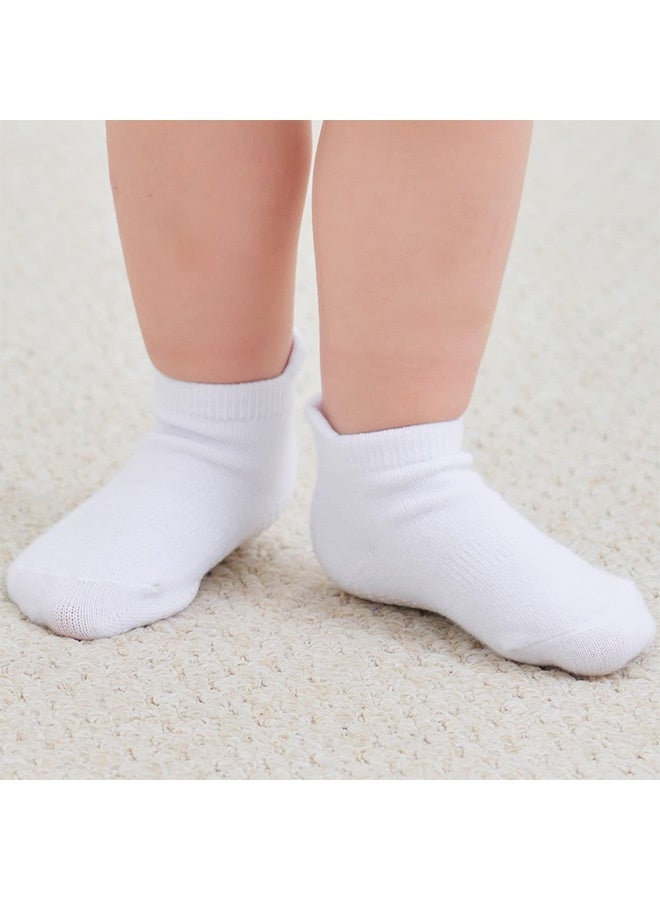 Peachjoy Baby Non Slip Grip Ankle Socks, with Non Skid Soles, for 1-3 years Infants Toddlers Kids Boys Girls (6Pair, White, M Size) - Image 5