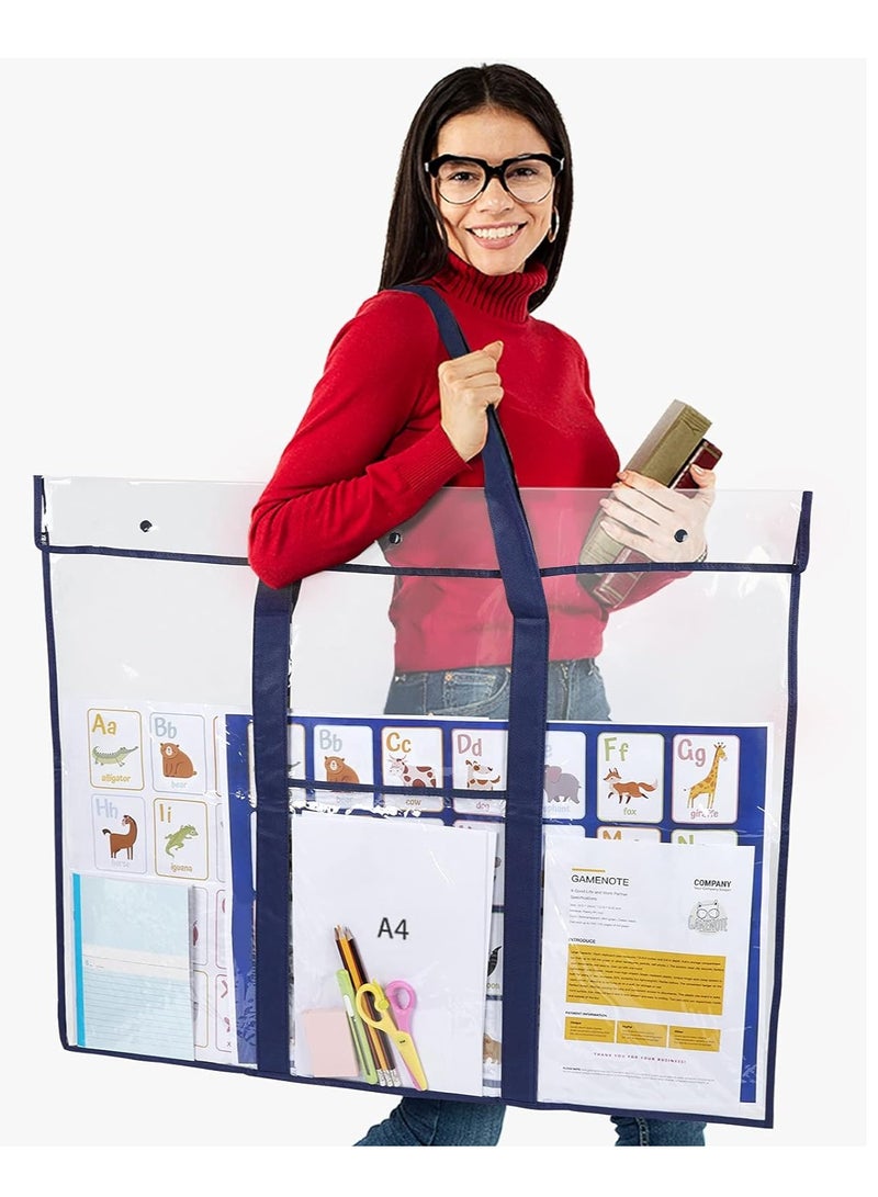 Gamenote GAMENOTE 2 Pack Large Poster Storage Bag (31.5"×25.5") Bulletin Board Holder Art Portfolio Container for Teachers Classroom Organization  - Image 4