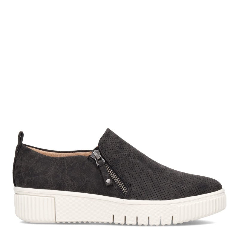 Naturalizer Soul Womens Turner Platform Zipper Slip On Fashion Sneaker, Black Smooth, 10 M - Image 4