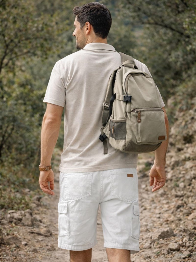 JMIERR Mens Casual Twill Cargo Shorts Cotton Drawstring Classic Cargo Chino Stretch Short with 6 Pockets for Men, US38(XL), A White - Image 4