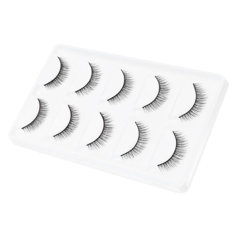5 Pairs Natural Look 3D Fake Lashes Reusable Manmade Fiber Makeup Eyelashes - Image 1