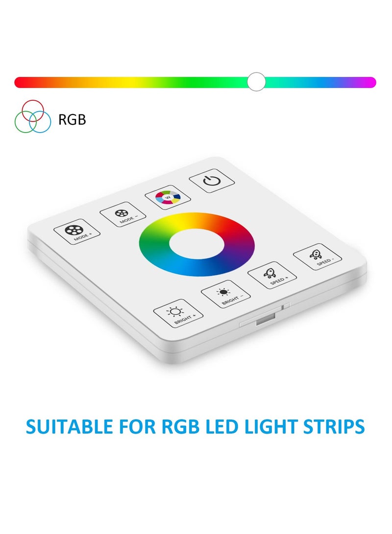 SYOSI Wireless RF LED Wall Controller, Smart Touch Panel with RGB Dimmer, Compatible with DC 5-24V 30A 3528 2835 5050 RGB LED Strips, Sensitive Touch Control, Wall Mounted - Image 2