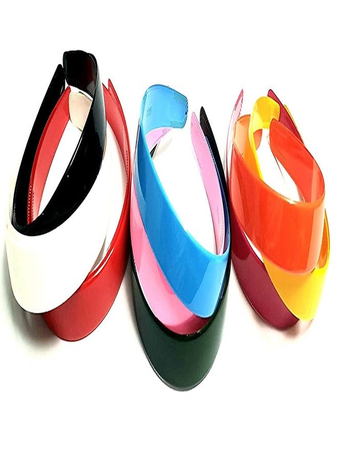 SUNBIRD Wide Plastic Headbands with Teeth Plain Hard Plastic Hairband Non-Slip Craft Headband Hoops for Women Girls DIY Hair Accessories for Women (pack of 6, Multi hair band) - Image 3