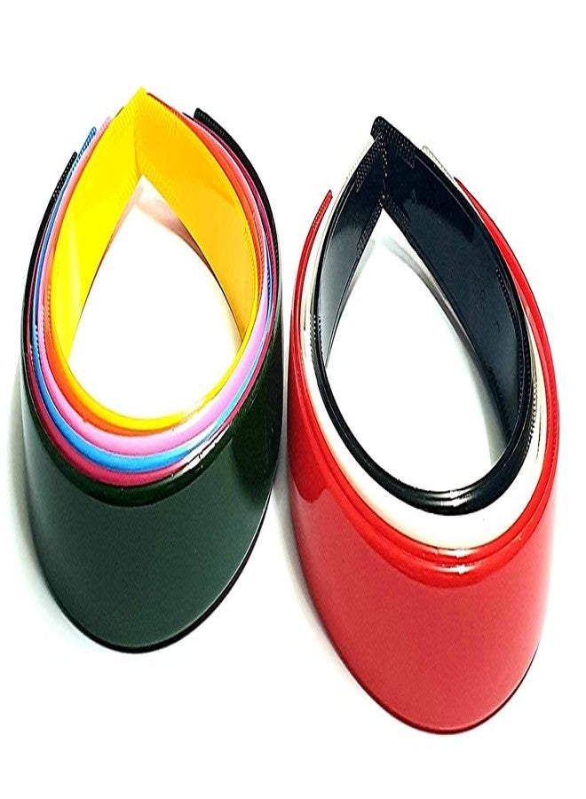 SUNBIRD Wide Plastic Headbands with Teeth Plain Hard Plastic Hairband Non-Slip Craft Headband Hoops for Women Girls DIY Hair Accessories for Women (pack of 6, Multi hair band) - Image 2