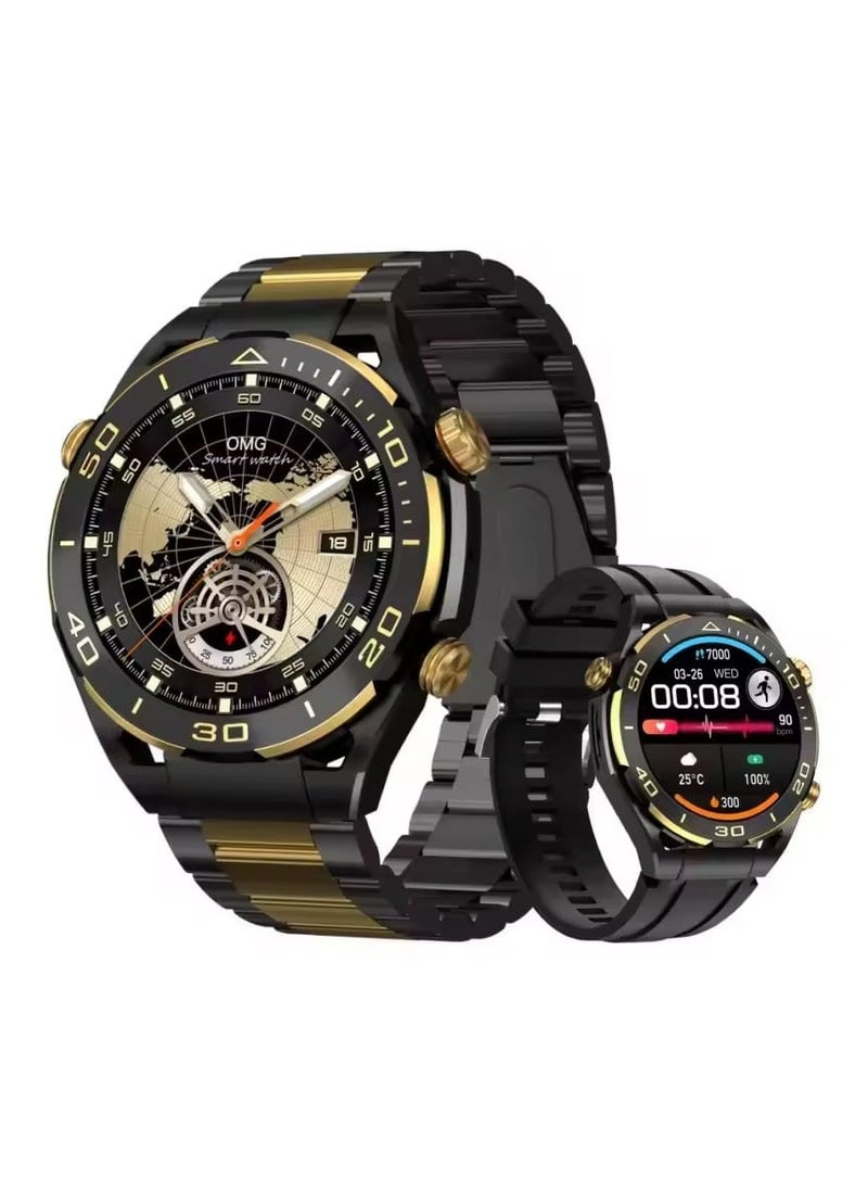 Kalobee - SK 4 Pro Max Smart Watch Big Round AMOLED Screen With 2 Pair Of Straps And Wireless Charging - Image 1