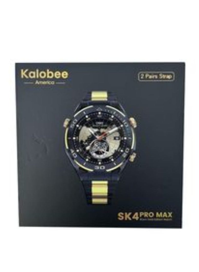 Kalobee - SK 4 Pro Max Smart Watch Big Round AMOLED Screen With 2 Pair Of Straps And Wireless Charging - Image 1