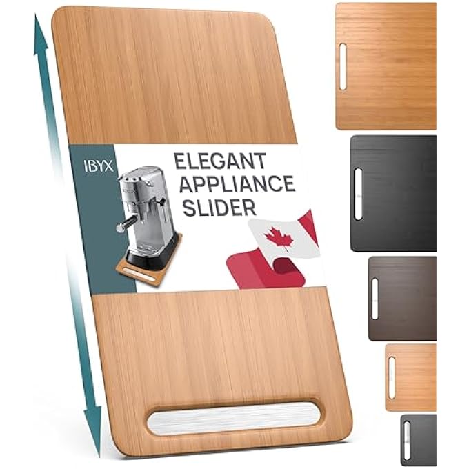 Ibyx Elegant Sliding Tray For Your Coffee Maker  Heavy Kitchen Appliances  Patent Pending  Sturdy Slides Easily From Under The Cabinet  Rolling Appliance Tray For Countertop With Wheels 75X145 - Image 1
