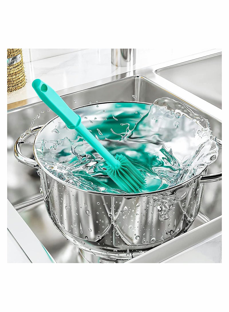 Excefore 2 Pack Silicone Bottle Cleaning Brush with 16”Long Water Bottle Brush Cleaner Brush for Hydro Flask, Glassware, Vases, Water Bottle Cleaner Brush for Narrow Neck Containers - Image 5