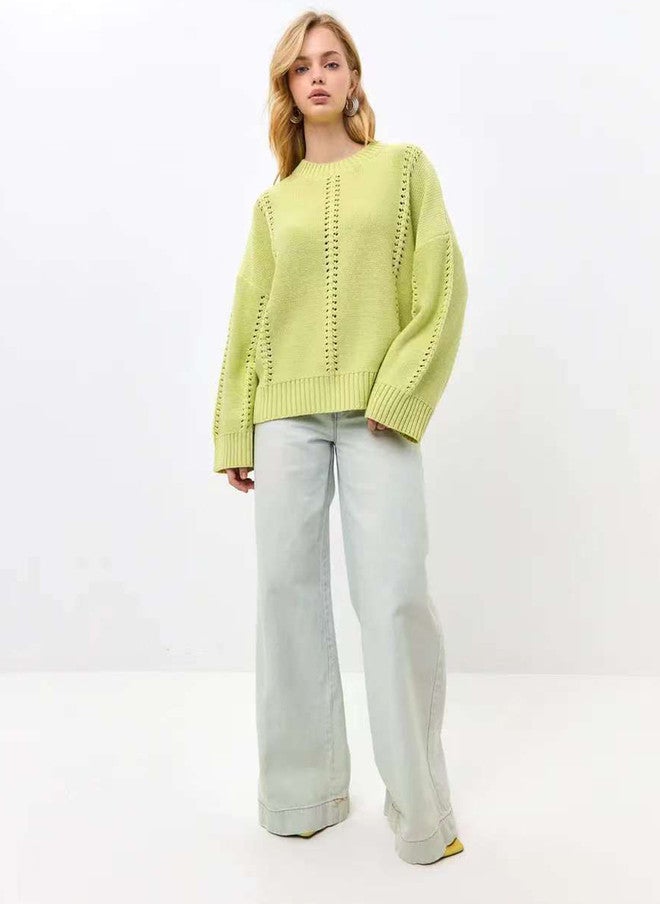 YUNIQEE Knit Sweater for Women in Light Green - Image 5