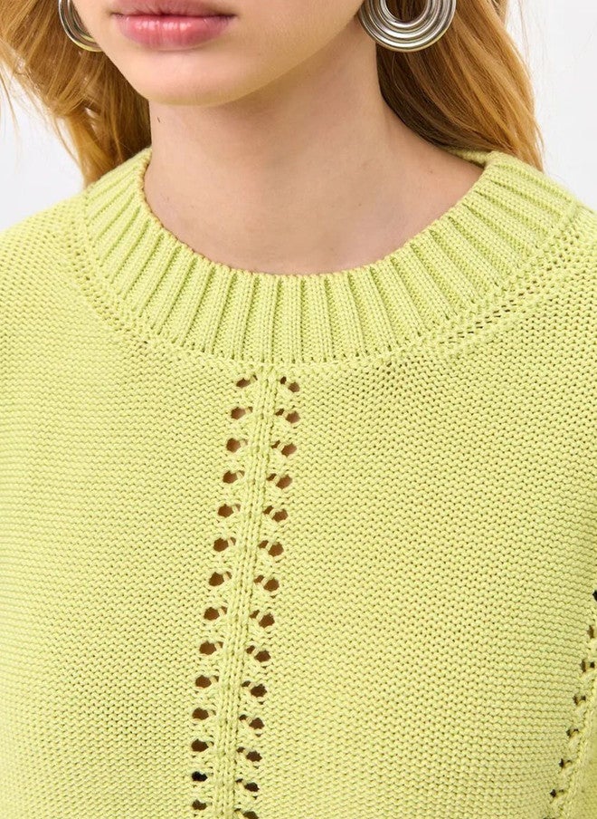 YUNIQEE Knit Sweater for Women in Light Green - Image 3