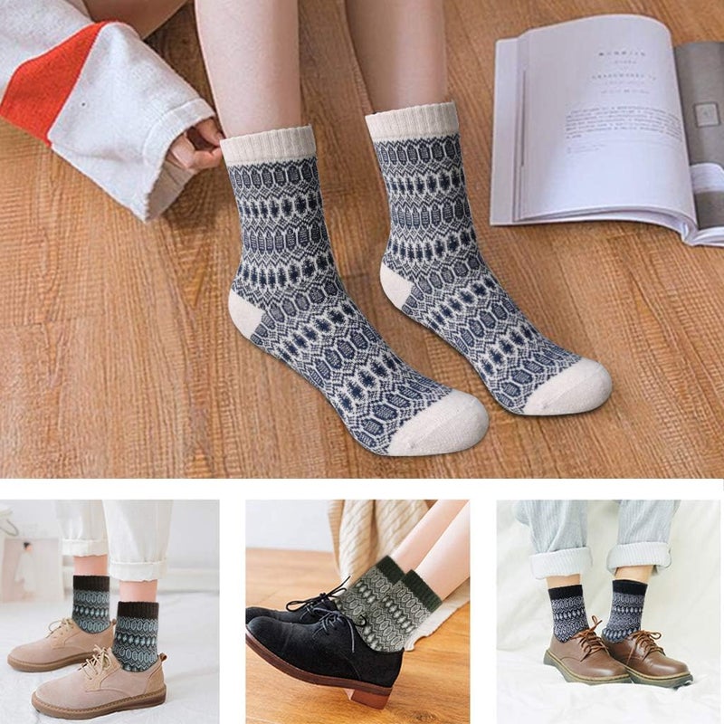 FYC Socks for Women - Stocking Stuffers Gifts for Women - Warm Thick Soft Wool Cozy Crew Socks Christmas Gifts for Woman - Image 4